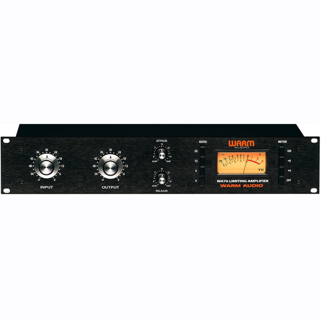 Warm Audio WA76 signal processor compressor with vintage-style controls and sturdy build, ideal for professional audio recording.