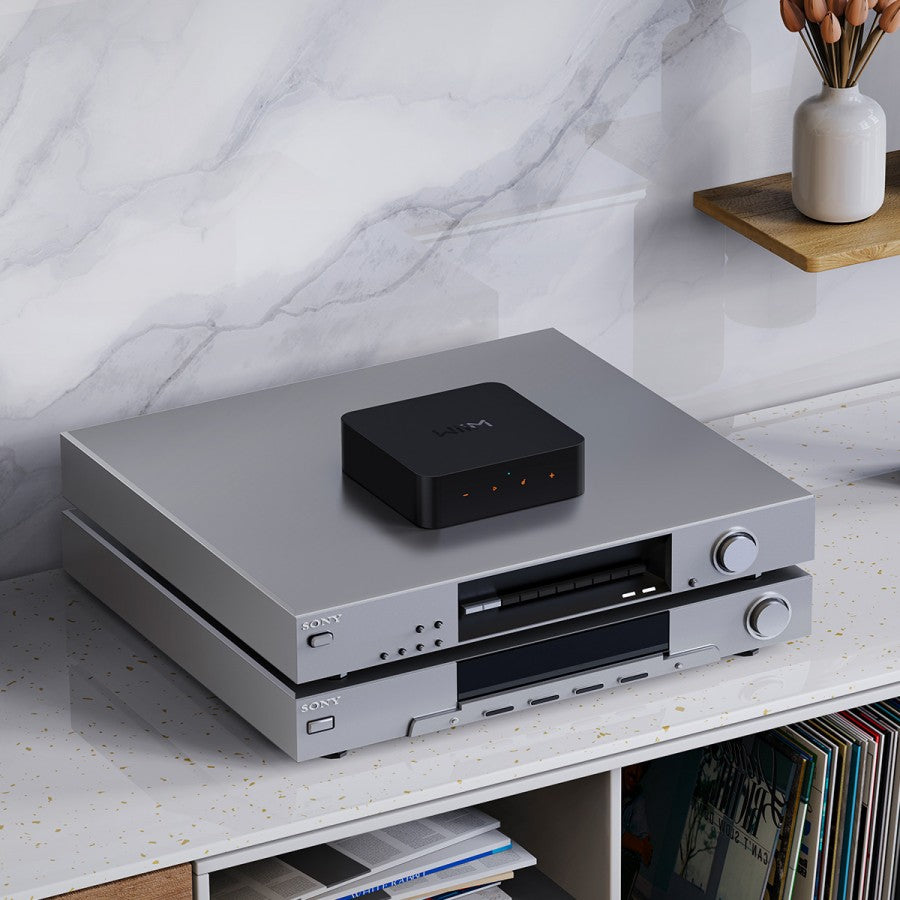 WiiM Pro Plus music streamers, lifestyle shot