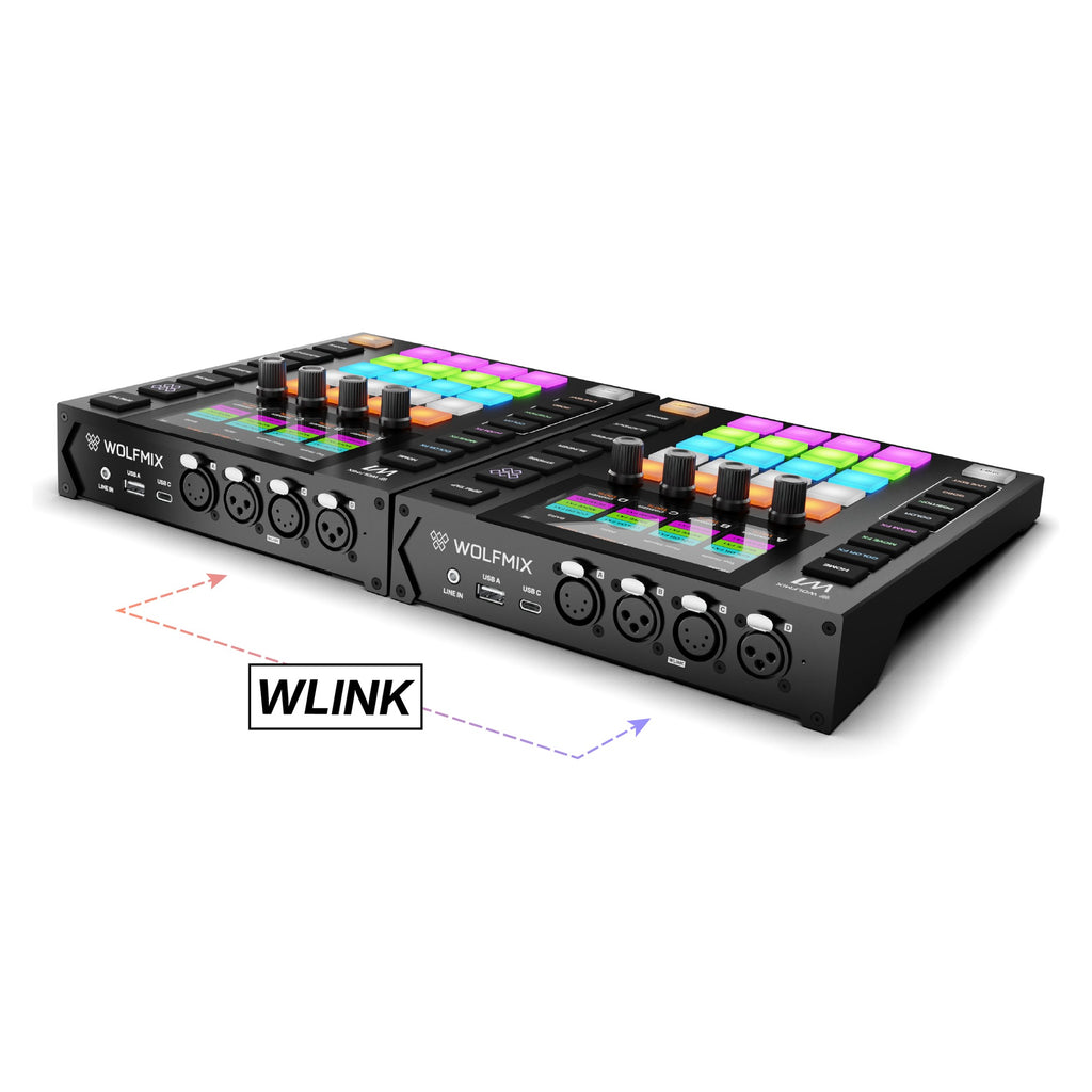 Two Wolfmix W1 MK3 units linked via WLINK