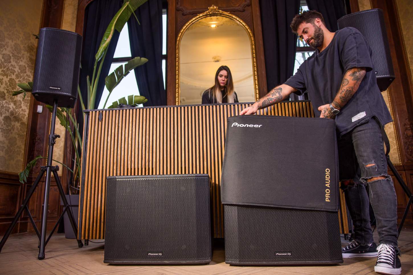 Pioneer DJ XPRS 122 PA speaker with rugged black enclosure and high-frequency driver, designed for professional sound systems.