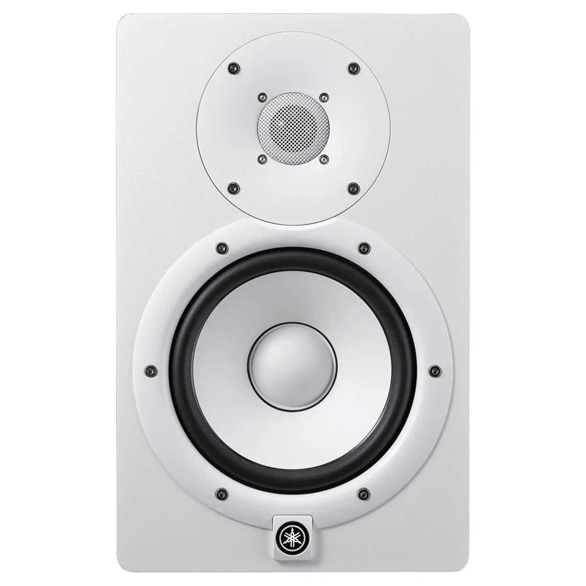 Yamaha HS7 active studio monitors, front view in white