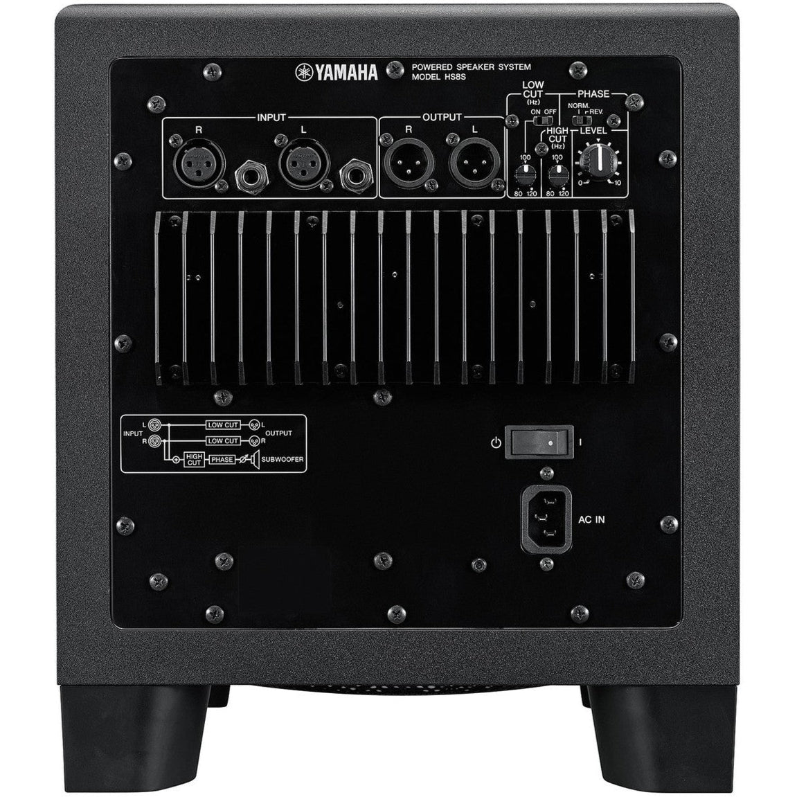 Yamaha HS8S subwoofer, black view