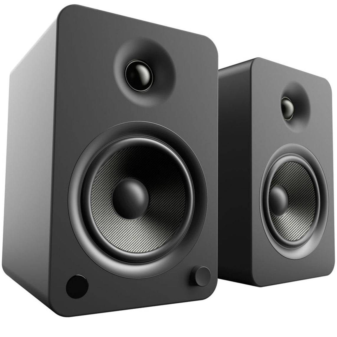 Kanto Audio YU6 wireless speakers, front view in black
