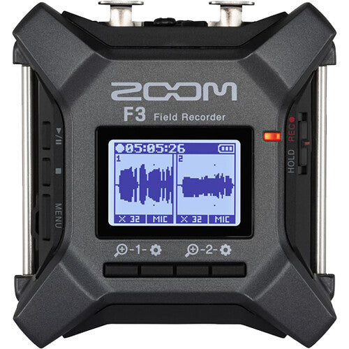 Zoom F3 field recorder, rear panel with ports