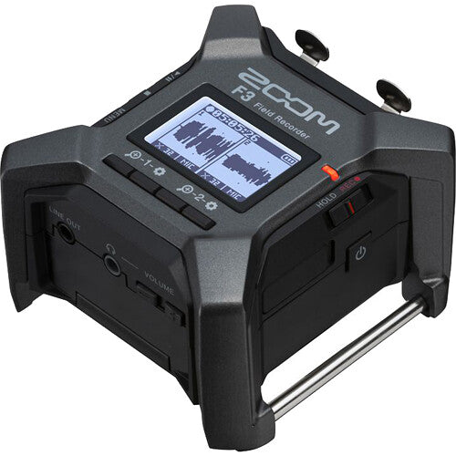 Zoom F3 field recorder, rear panel with ports