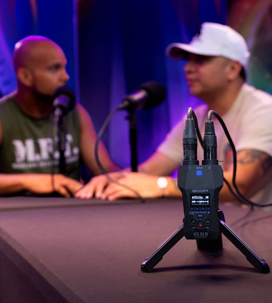 Zoom H1 XLR field recorder.