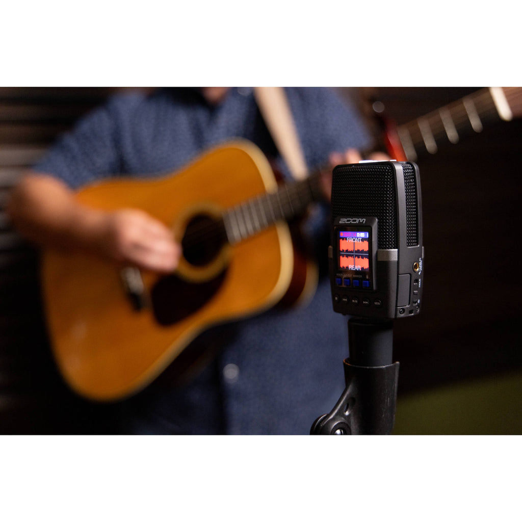 Zoom H2essential digital recorder, lifestyle recording an acoustic guitar