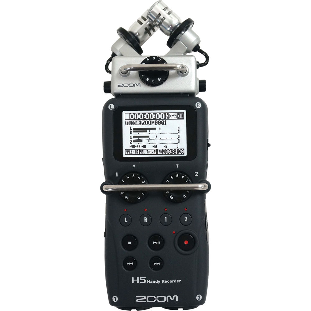 Zoom H5 digital recorders, lifestyle shot