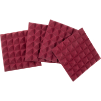 Gator Acoustic Pyramid Panel 12x12" (Burgundy, 4pcs.)