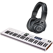 Arturia KeyLab Essential MK3 61 (White) + Audio Technica ATH-M40x Bundle