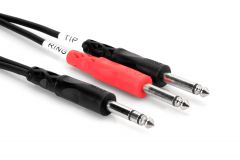 Hosa STP-202 Dual 6.3mm TS - 6.3mm TRS Y-Cable 2m