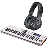 Arturia KeyLab Essential 49 MK3 (White) + Audio Technica ATH-M40x Bundle